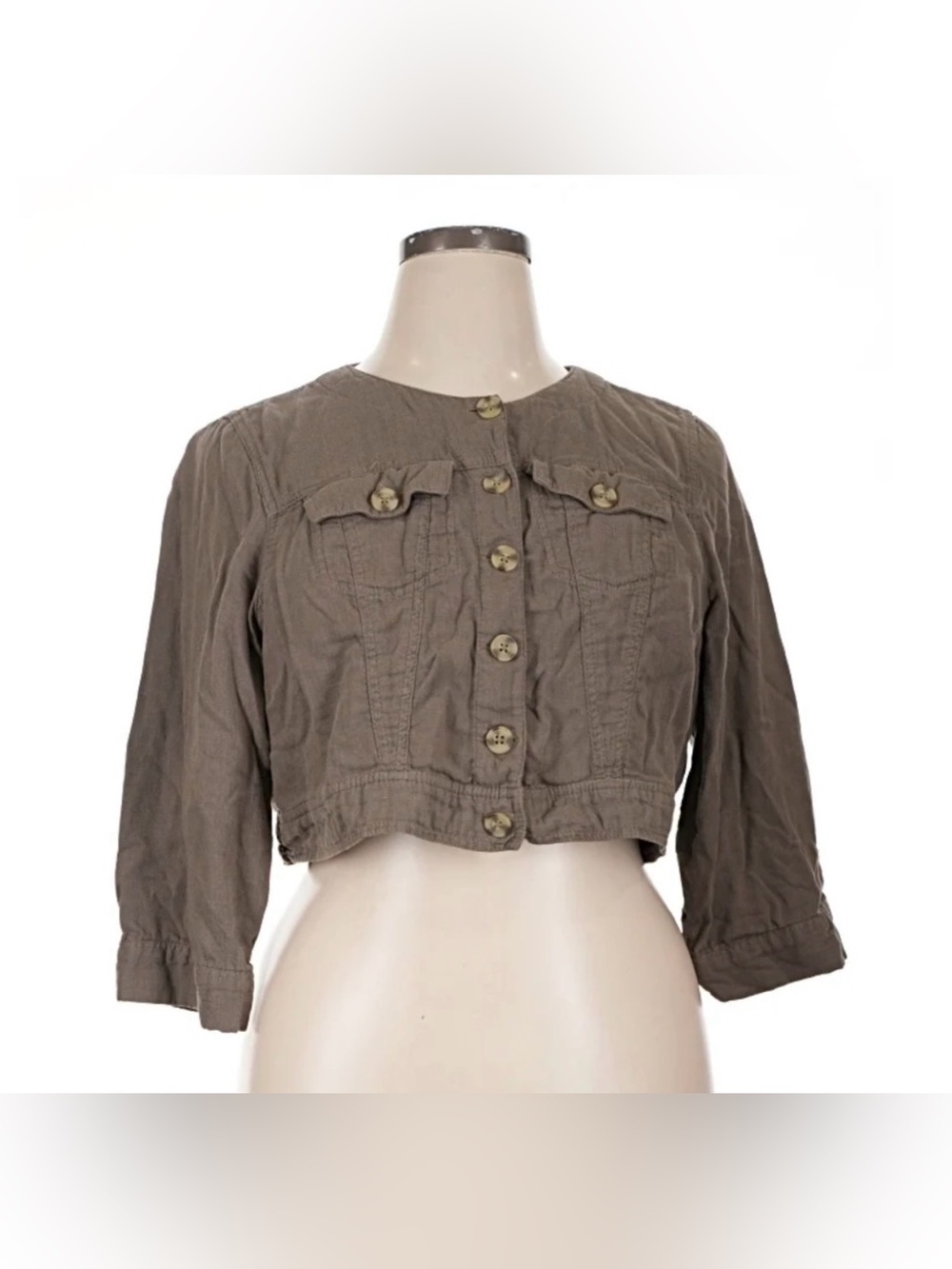 TORRID CROP JACKET BOLERO MUSHROOM TAUPE PLUS SIZE 0X